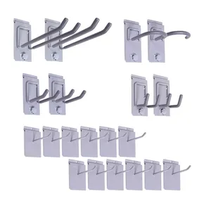 JH-Mech OEM Multilayer Double Line Grid Slot Board Display 20-teilige Ver chrom ung Behandlung Bold Solid Steel SlatWall Hooks