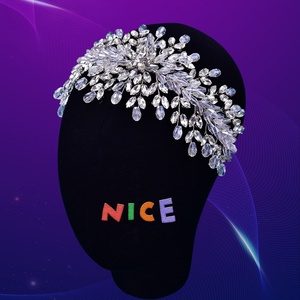Cristal cheveux vigne mariée casque <span class=keywords><strong>front</strong></span> <span class=keywords><strong>diadème</strong></span> avec gouttelettes strass à la main accessoires de cheveux de mariage pour les femmes - Product Image 4