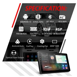 Dpm9810xp 10 "QLED Android Car đài phát thanh stereo Player không dây Carplay màn hình cảm ứng Hệ thống đa phương tiện với Navigation Bluetooth DSP - Product Image 2