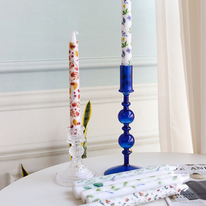 Floral Pattern Taper <b>Candles</b> Hand Painted Flower Design Home Decor <b>Stick</b> <b>Candles</b> Factory Wholesale Export - Product Image 3