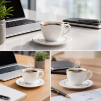 Tasses et soucoupes en céramique personnalisées pour café, cappuccino, expresso, latte, 50 ml, 80 ml, 140 ml, pour la vente en gros