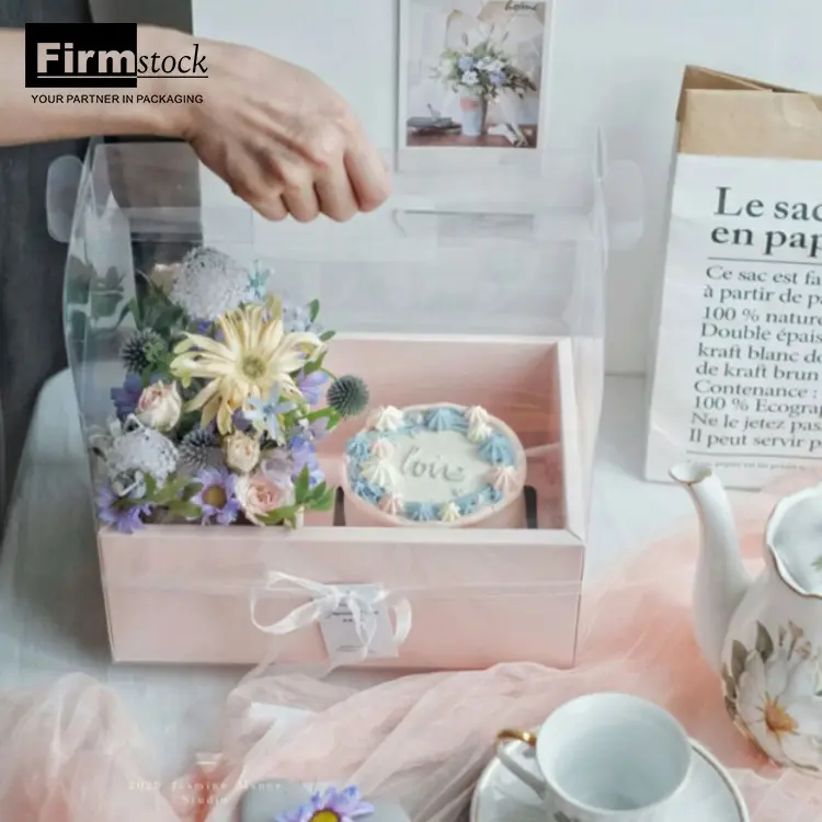 Set di candele in cartone per mamma scatole bianche chiusura a nastro manici personalizzati in cioccolato scatola regalo trasparente per fiori