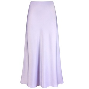 Falda Larga Elegante de Satén Suave para Mujer, Cintura Alta, Moda de Verano, Falda Midi para Oficina - Product Image 2