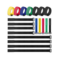 Correas de Sujeción de Cables Reutilizables y Duraderas con Gancho y Bucle, Ajustables, para Organización de Cables en Interiores y Exteriores, de Nailon