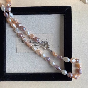 Collar de Plata 925 con Hebilla y Perla Natural, Cadena de Suéter Ligera de Lujo para Niñas, Estilo Barroco Colorido, Nuevo Estilo - Product Image 5