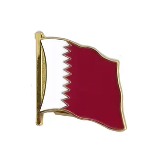 Badge en émail doux pour revers de drapeau du Qatar, prix bon marché, vente en gros et personnalisé