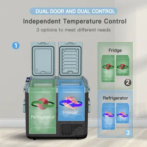 WAYCOOL WE65 58 L AC100~240 V DC12V/24V USB-Autokühlschrank mit Doppeltemperatur und Doppelsteuerungsfunktion für SUVs und Wohnmobil