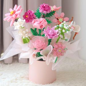 Rosa eterna blocco Bouquet <span class=keywords><strong>Puzzle</strong></span> assemblato fiore giocattolo di san valentino compleanno regalo di costruzione blocco fiore - Product Image 4