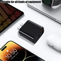 Cargador Rápido GaN de 35W con PD 3.0 de Doble Puerto (USB-A + USB-C), Material Ignífugo Ecológico para PC, Enchufe Estadounidense