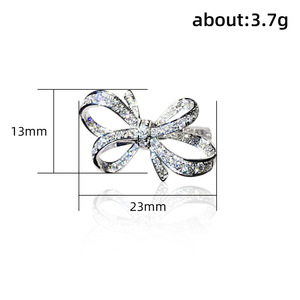 Anello alla Moda con Fiocco, Design Minimalista ed Elegante a Farfalla, Gioiello Romantico da Donna per Uso Quotidiano - Product Image 3