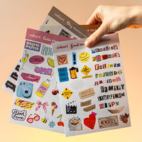 Feuilles d'autocollants transparents découpés à la forme, motif mignon Kawaii holographique, vinyle auto-adhésif de haute qualité