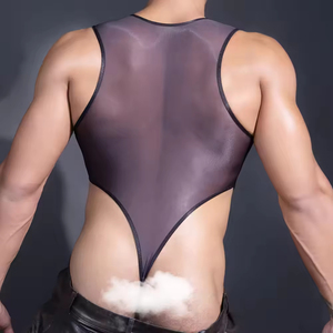 Mono de Hombre Sexy, Translúcido, Delgado y Cómodo, Estilo Club Nocturno, Cintura Baja, Spandex/Nailon, Diseño Liso y Suave - Product Image 4