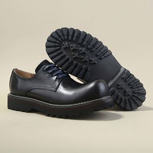 Nouvelles Chaussures en Cuir pour Hommes Printemps 2026 – Derby Décontractées Haut de Gamme en Cuir Véritable à Bout Épais, Tendance et Élégantes - Product Image 2
