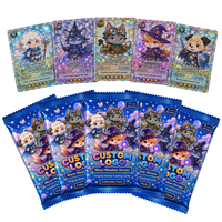 Cartes à collectionner en carton personnalisées avec impression holographique de dessins animés et anime, avec pack de boosters et boîte de rangement