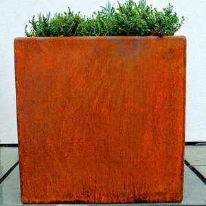 Jardinière carrée rustique en acier Corten, style ferme, haute, 26 pouces, pour l'intérieur et l'extérieur, jardin domestique américain - Product Image 1