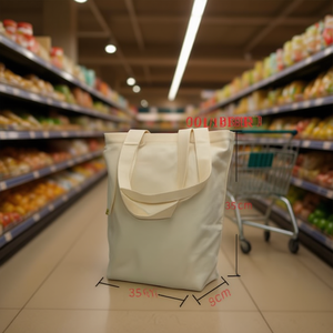 Sac en tissu Ilan 35x39x8 cm avec fermeture éclair pour le shopping - Product Image 3