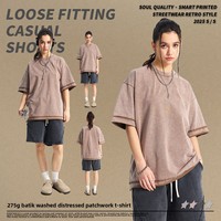 Kaos Pria Lengan Pendek Musim Panas Batik Gaya Jalanan Trendy, Longgar, Tahan Air, Bernapas, 100% Katun