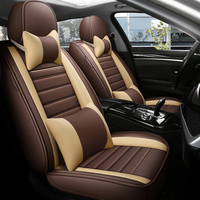 Ji Shang Split Kunstleder Universal Komplettset 15-teiliges Luxus-Autokissenset All-Inclusive Autoinnenraum-Schutz Rutschfest