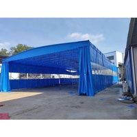 Abri de voiture pliable à pousser et à tirer, abri de stationnement mobile, tente d'entrepôt, tente de lavage de voiture imperméable