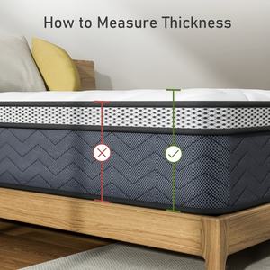 Gel de colchón King de lujo hipoalergénico, espuma viscoelástica con capa de confort de felpa, envasado al vacío en rollos - Product Image 4