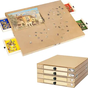 Hot Koop Hout Puzzel Dienblad Tafel Hersenen Games Opvouwbare Houten Puzzel Borden Tafel Met 4 Laden Voor 1000 Stuks Puzzel