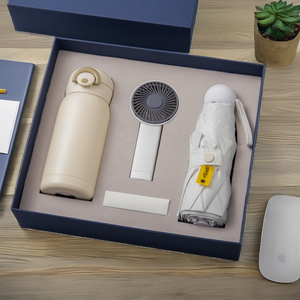 Новинка! Горячая акция! Набор: термос из нержавеющей стали 500 мл, мини-вентилятор, зонт. Нанесение логотипа методом шелкографии. - Product Image 2