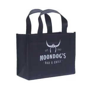 Small Mini Custom Printing PP Coated Laminated Eco Friendly Shopping Bags Grocery Carrying Tote Fabric Cloth Non Woven Hand Bag
