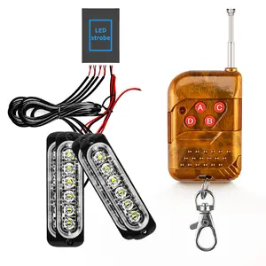 Wireless Remote Control 12 Modes 4 in 1 6 Leds Car Truck Off Road SUV Grille Light DRL Strobe Flash Warning Light