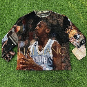 Fabricant de vêtements pour hommes, <span class=keywords><strong>pull</strong></span> en tapisserie de <span class=keywords><strong>basket</strong></span>-ball personnalisé, tissage jacquard, tapisserie, pulls pour hommes - Product Image 2