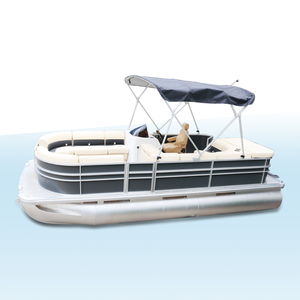 Bote pontón sencillo asequible de 18 pies con asientos de toldos y motor fuera de borda para fiestas familiares o en <span class=keywords><strong>alquiler</strong></span> - Product Image 5