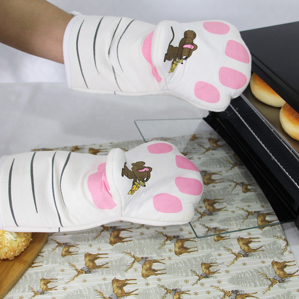 Кухня пекарня теплозащитные с микроволновым «Щенячий патруль» из хлопка печь варежки перчатки и Прихватки печь перчатки рукавицы