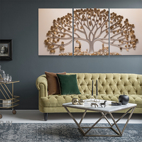 Grande taille arbre doré 3d décoration de la maison pour mur en gros à la main mode tenture murale luxe 3D peinture décor