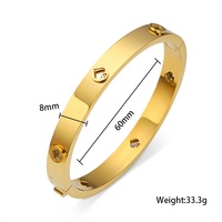 Gelang Baja Anti Karat Lapis Emas 18K Desain Bunga dengan Kancing Tersembunyi, Trendi untuk Unisex, Hadiah 2026