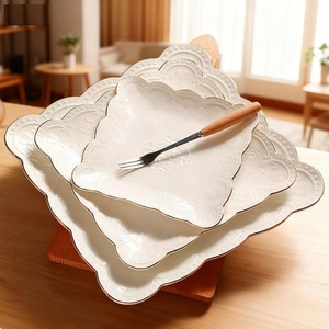 Modern Elegant Hotel <b>White</b> Ceramic <b>Dinner</b> <b>Set</b> Wedding Tableware European Dinnerware <b>Sets</b> Wholesale Plates <b>Sets</b> Dinnerware - Product Image 1