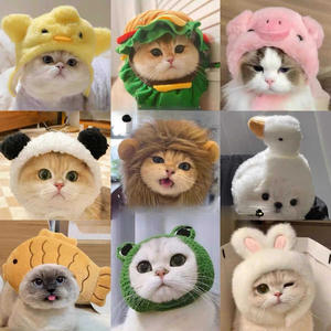 Cappello Divertente in Pile per Cani e Gatti, Costume a Forma di Hamburger per British Shorthair e Cani Tedeschi - Product Image 1