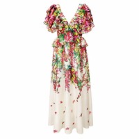Robe longue Mori tissée écologique aux éléments naturels prononcés