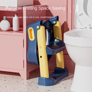 <strong>Childrens</strong> Potty Training Step <strong>Stool</strong> for Boys and Girls Plastic Featuring Toilet-Assist Pad Steps Footrest Seat Ring - Product Image 3