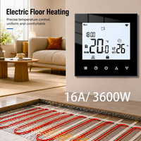 Termostato Inteligente WiFi para Calefacción por Suelo Radiante, 3A 95-240V AC, Pantalla Táctil Tuya, Resistente al Fuego, Flexible, Ahorro de Energía, Uso en Hoteles