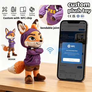 Mascotte NFC Aziendali Personalizzate, Peluche con Articolazioni Flessibili e Vestiti Rimovibili, Giocattolo di Peluche a Forma di <span class=keywords><strong>Volpe</strong></span> Cartoon - Product Image 1