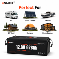 Batterie LiFePO4 à décharge profonde Enlzh 12,8 V 628 Ah 8038 Wh pour systèmes solaires de camping-cars