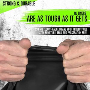 ถุงอลูฟ ตัน แบ็กส์ ถุงพลาสติกหนาสีดำสำหรับใส่ขยะใบไม้ขนาดใหญ่ สำหรับใช้งานกลางแจ้งในสวนหรืองานก่อสร้าง - Product Image 3