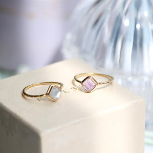 Изысканный дизайн минималистский 925 стерлингового серебра ювелирные изделия квадратный натуральный аметист кольцо с бриллиантом-бампер для мобильного телефона RI166-<span class=keywords><strong>M</strong></span> - Product Image 5