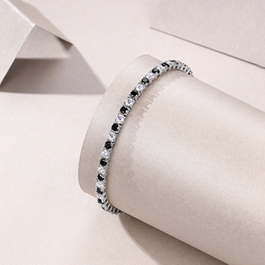 Bracciale Tennis in Moissanite da 2,0mm Bicolore in Argento 925 Placcato Oro 18K, Elegante Braccialetto in Moissanite, Idea Regalo per Donna - Product Image 4