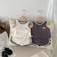 1 Pcs Private Label Einfarbiges Outfit Sommer Neugeborenes Kleinkind Jungen Jungen Mädchen Kleidung Ärmellose Shorts Baby Neutrales Outfit