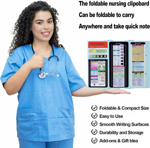 Porte-documents médical pliable avec feuilles de rappel médicales, bloc-notes portable en aluminium à 3 couches pour infirmières et étudiants - Product Image 5