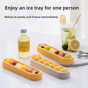 Moule à glaçons en silicone portable anti-fuite pour 6 boules, extra large, pour des glaçons ronds parfaits dans les boissons, supports pour cornets de crème glacée - Product Image 5