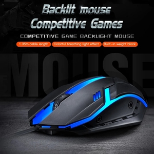 Hot Selling <b>Wired</b> Mouse Ergonomic 1200DPI Colorful Backlit Breathing <b>Light</b> V1 Gaming Mouse - Product Image 3