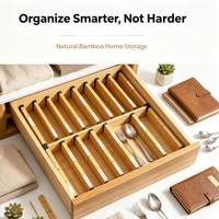 Diviseurs de tiroirs en bambou réglables, organisateur de tiroirs extensible pour cuisine, commode, maison et bureau