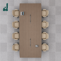Ensemble de table et de chaises de conférence modernes en bois massif avec plateau rectangulaire pour salle de réunion d'entreprise