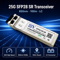 Optik Alıcı-Verici Modülü 25G SFP28 100m Kısa Mesafe Telekom Fronthaul Bulut ve Veri Merkezi Yüksek Bant Genişliğine Sahip Ethernet Bağlantısı için